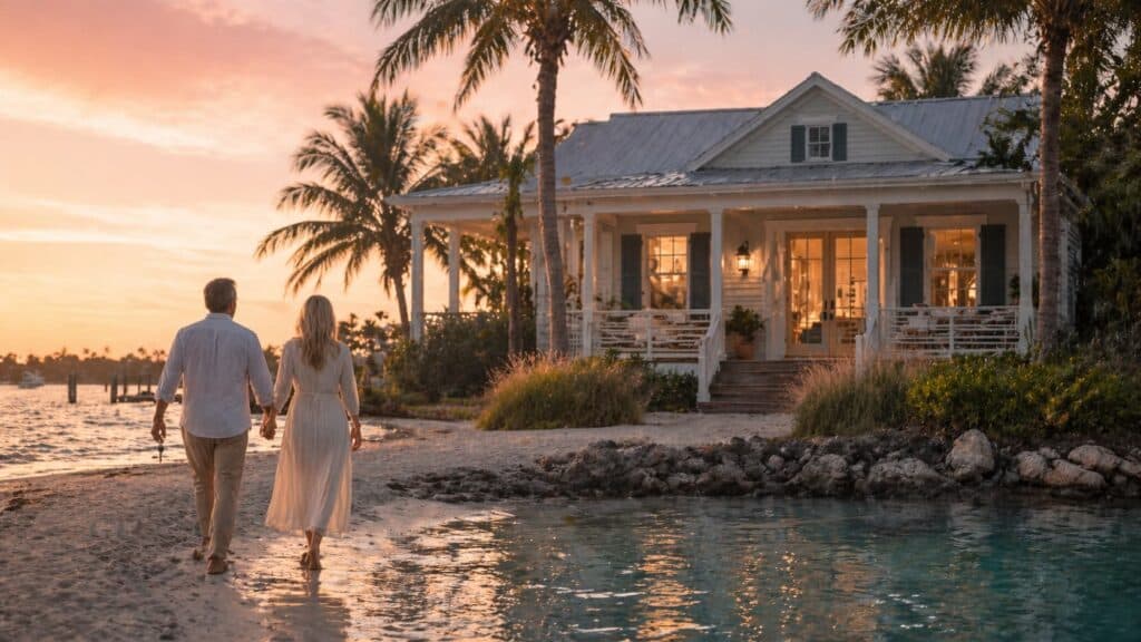 Closing Day einer Florida-Immobilie — signierter Vertrag mit Schlüsseln